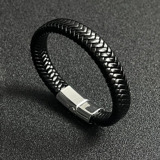 Buy Black Leather Bracelet For Men and Women in Pakistan.