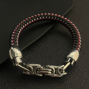 Buy Urban Braided Link Chain Leather Bracelet For Men and Women in Pakistan.