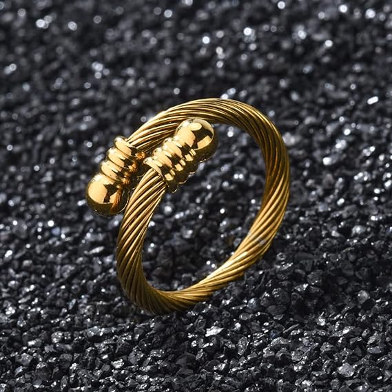 Buy Twisted Cable Wire Ring Gold For Men and Women in Pakistan.