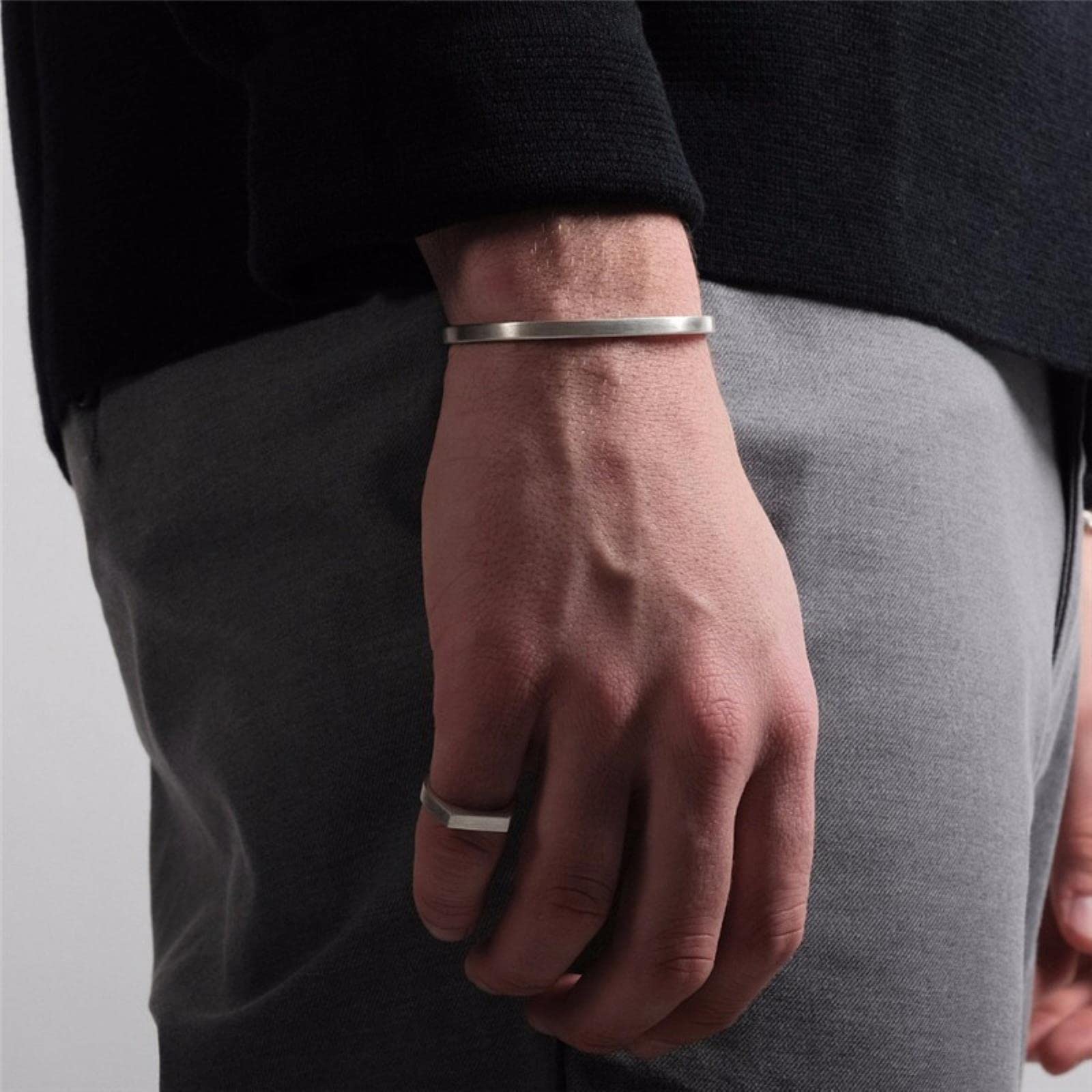 Buy Minimal Cuff Bangle Silver For Men and Women in Pakistan.