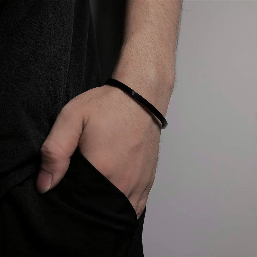 Buy Minimal Cuff Bangle Black in Pakistan