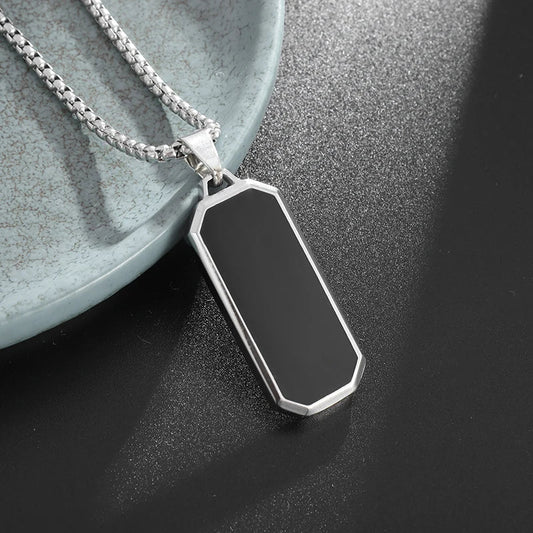 Buy Black Onyx Exquisite Rectangular Pendant Necklace For Men and Women in Pakistan.