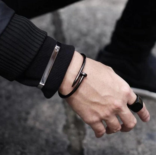 Buy Black Nail Bangle Bracelet For Men and Women in Pakistan.