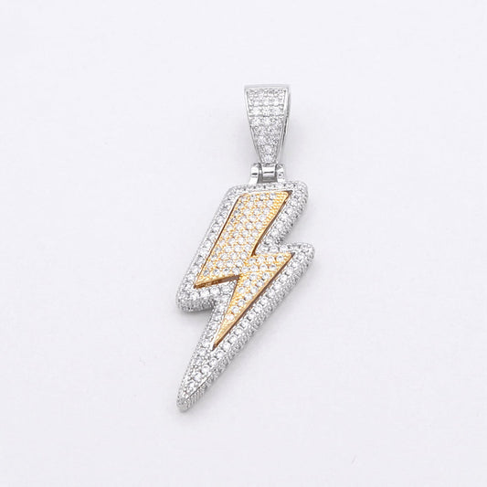 Buy Iced Out Two Tone Lightning Bolt Pendant For Men and Women in Pakistan.